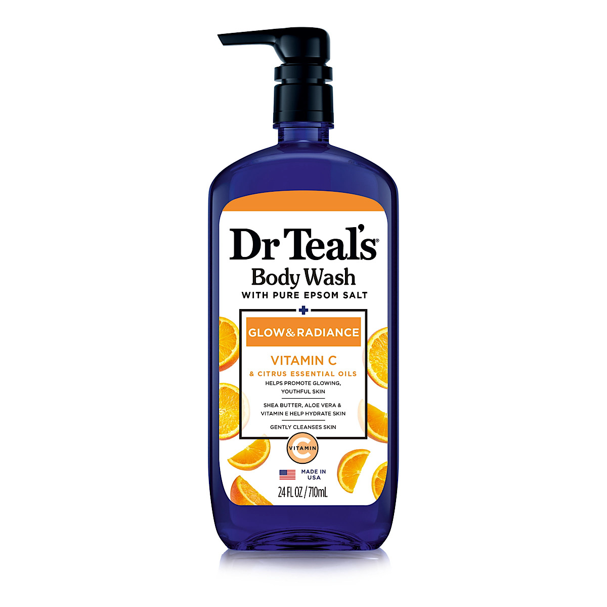 Dr Teal's Body Wash With Pure Epsom Salt Vitamin C Glow And Radiance 710ml